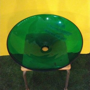 Waschbecken | 47cm rund | gr&uuml;n | Glas