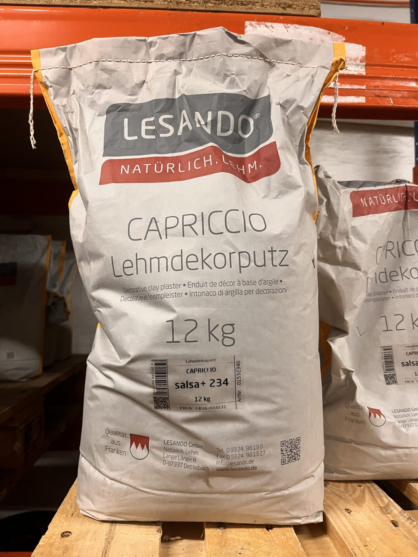 Lehmdekorputz, 12kg, salsa + 234, Marke Lesando